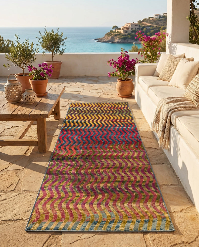 Urban Terrace Collection Area Rug -  Walkway Runner Multi  lifestyle 75