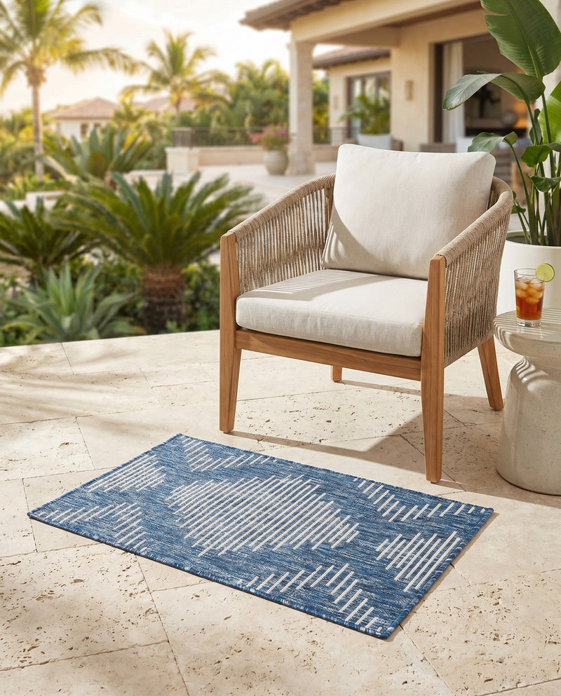 Urban Terrace Collection Area Rug -  Chelsea (Blue) Rectangle Blue  lifestyle 8