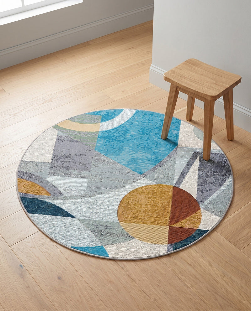 Urban Terrace Collection Area Rug -  Loggia Round Multi  lifestyle 49