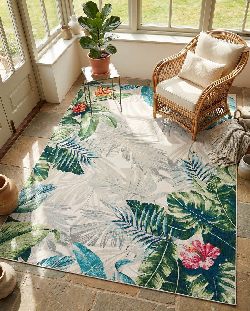 Seaside Blooms Collection Area Rug -  Paradise Rectangle Multi  lifestyle 16