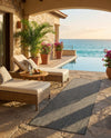 Seaside Serenity Collection Area Rug - Veranda (Black) Runner Black  lifestyle 43