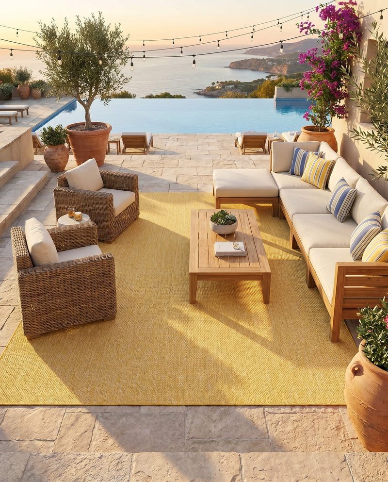 Seaside Serenity Collection Area Rug - Veranda (Corn Harvest Yellow) Rectangle Corn Harvest Yellow  lifestyle 7