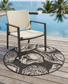 Seaside Haven Rugs Collection Area Rug -  Lighthouse (Black and White) Round Black and White  lifestyle 59