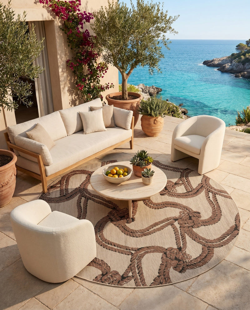 Seaside Haven Rugs Collection Area Rug -  Dunes Round Beige  lifestyle 61