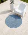 Seaside Serenity Collection Area Rug - Veranda (Blue) Round Blue  lifestyle 38