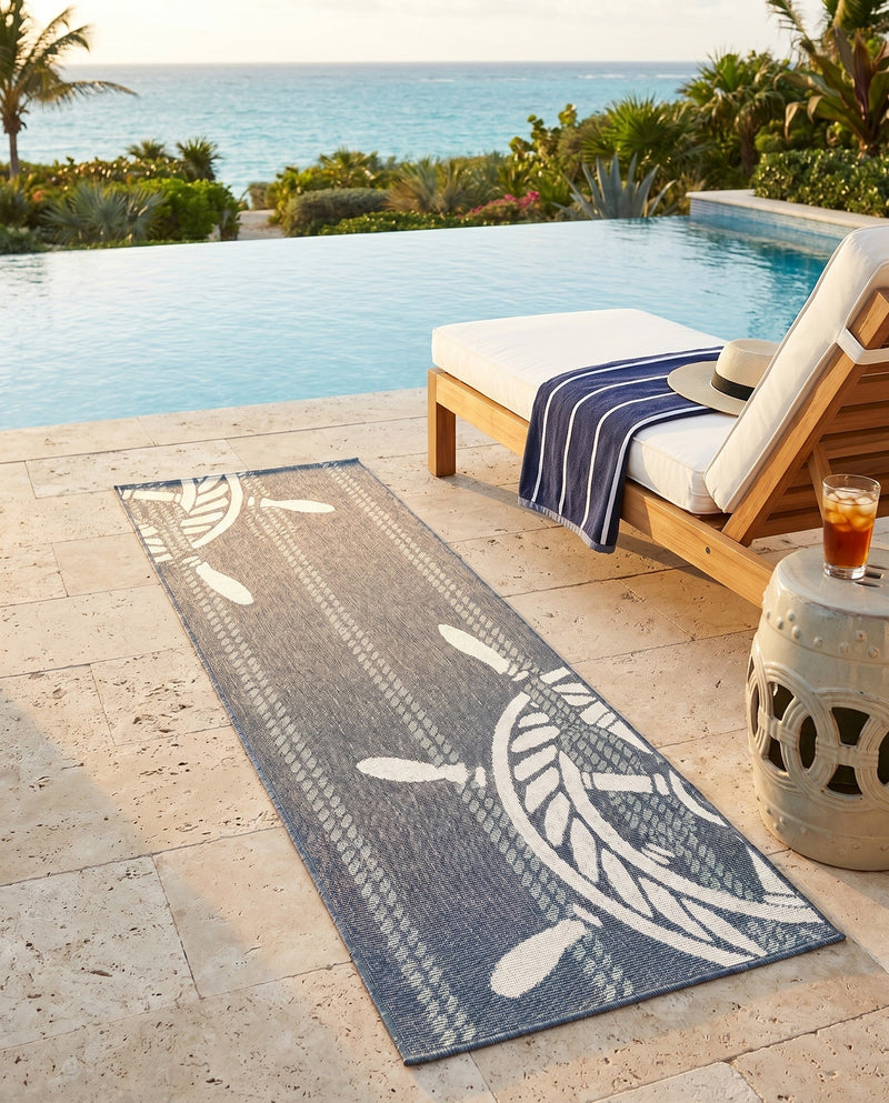 Seaside Haven Rugs Collection Area Rug - Harbor Runner Navy Blue  lifestyle 44