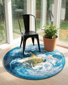 Urban Terrace Collection Area Rug -  Pergola Round Blue  lifestyle 50