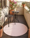Jill Zarin Sedona Oasis Outdoor Collection Area Rug - Coconino (Pink Roses) Round Pink Roses  lifestyle 69