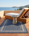 Terrace Fringe Collection Area Rug - Veranda (Blue) Rectangle Blue  lifestyle 38