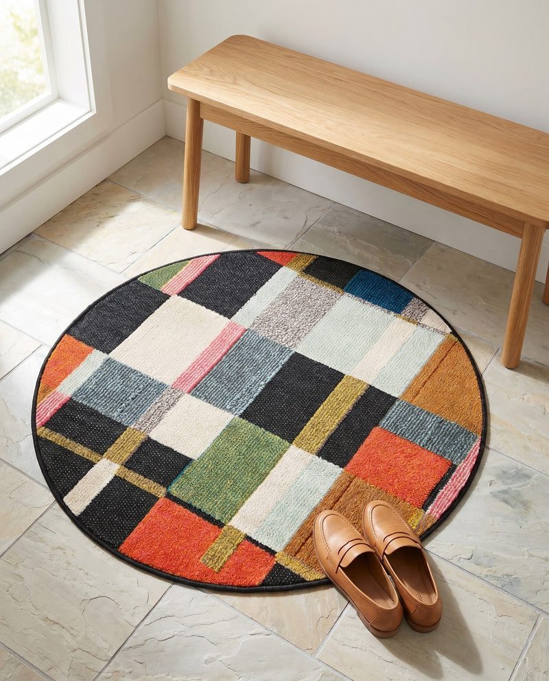 Outdoor Marrakesh Collection Area Rug -  Tangier Round Multi  lifestyle 69