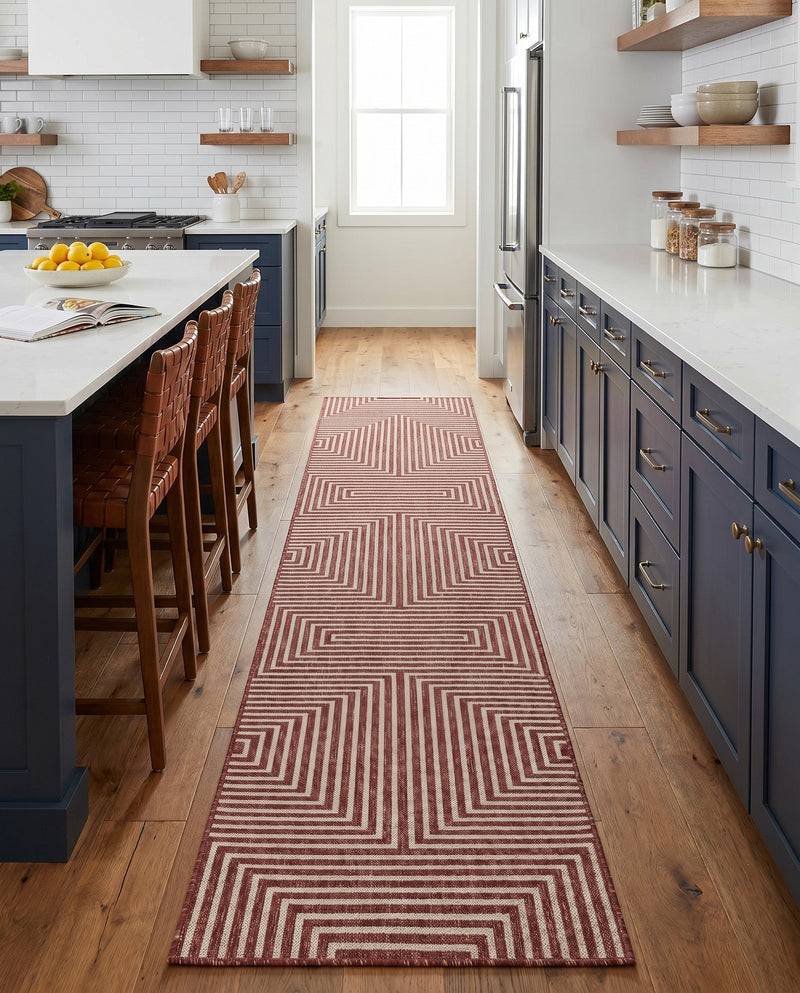 Urban Terrace Collection Area Rug -  Astoria (Rust Red) Runner Rust Red  lifestyle 42