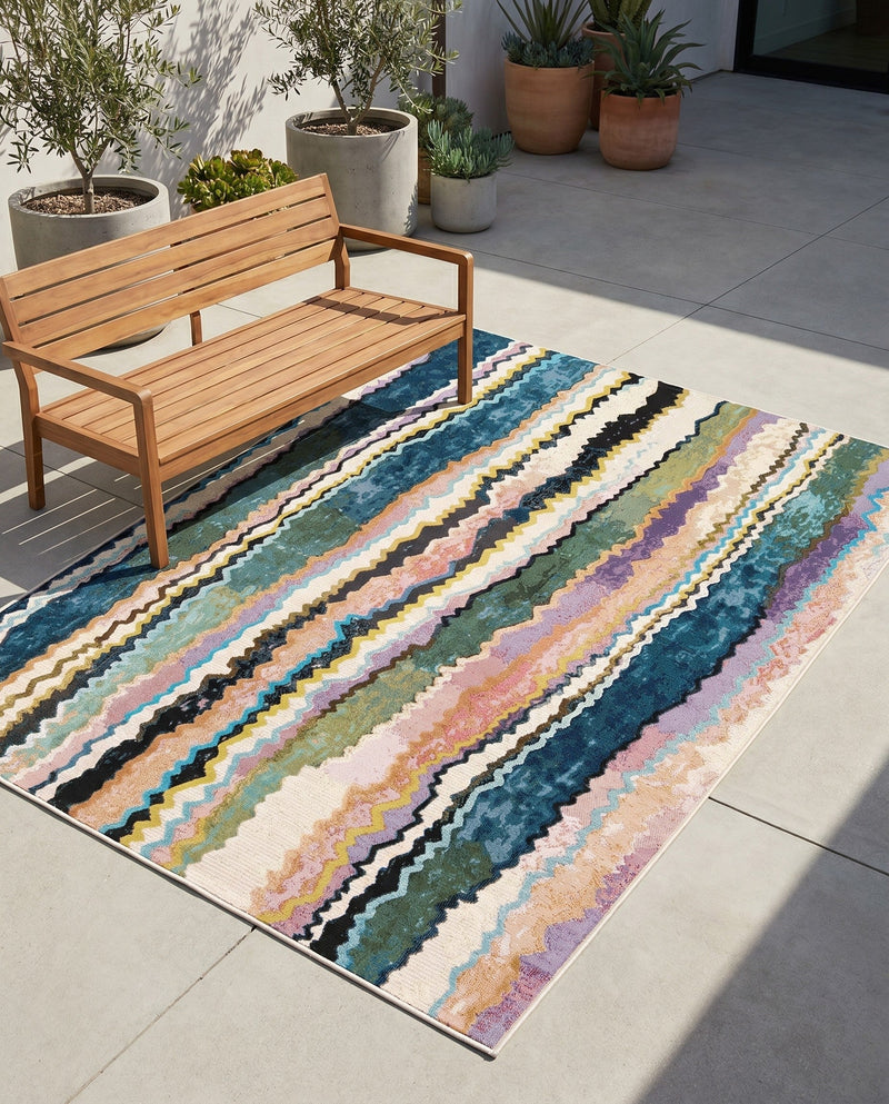 Urban Terrace Collection Area Rug -  Capri Rectangle Multi  lifestyle 15