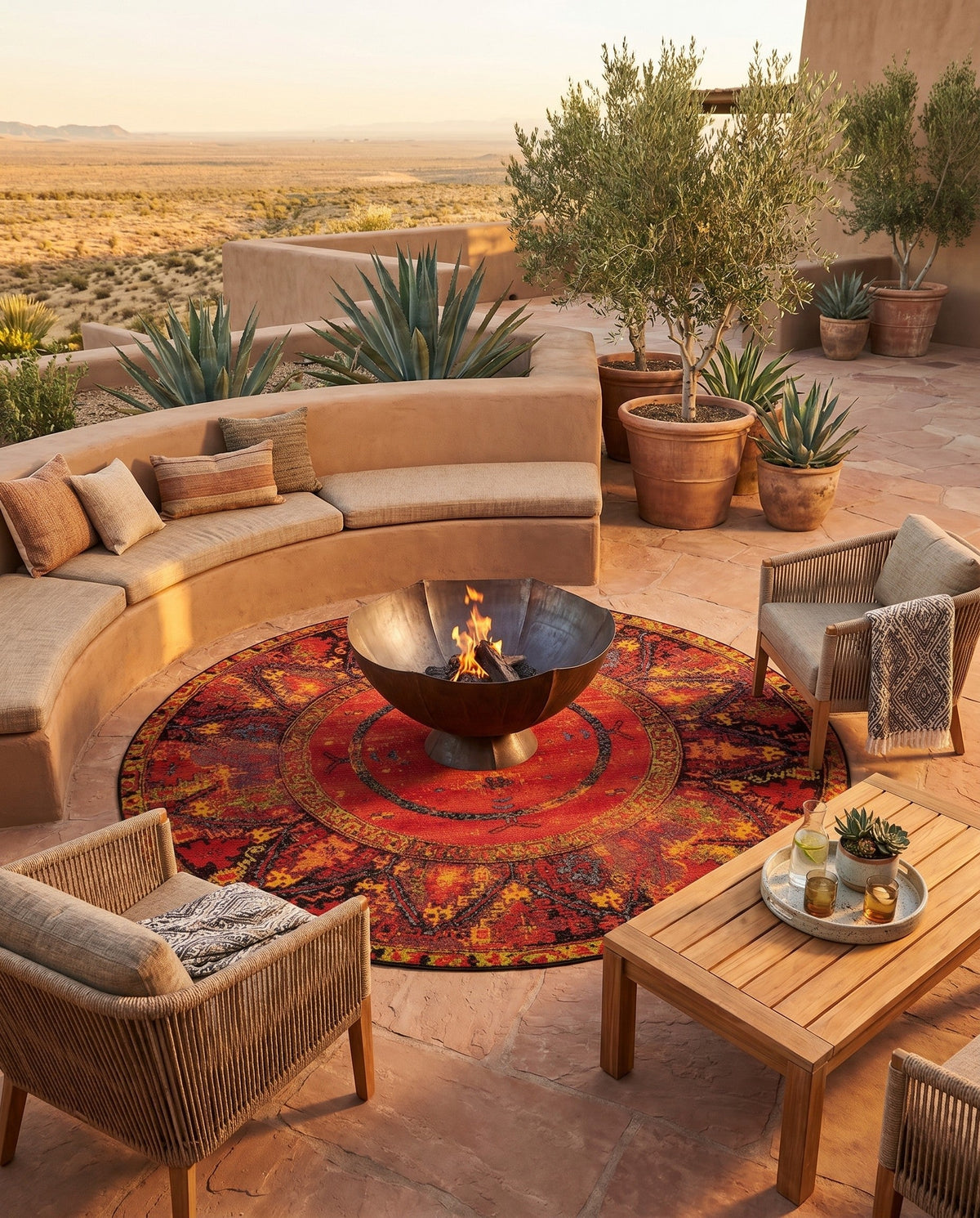 Safari Escape Rugs Collection Area Rug - Serengeti Round Multi  lifestyle 156