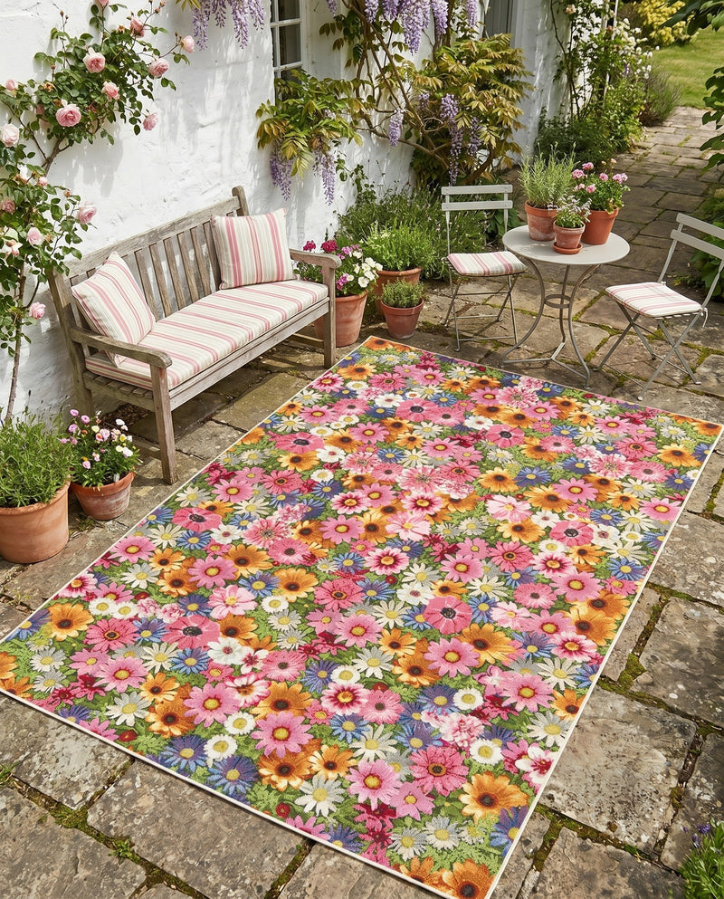 Seaside Blooms Collection Area Rug -  Marseilles Rectangle Multi  lifestyle 50
