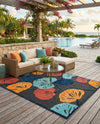 Caribbean Terrace Collection Area Rug -  Grenada Rectangle Charcoal  lifestyle 8