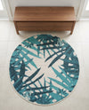 Seaside Blooms Collection Area Rug -  Provence Round Teal blue  lifestyle 78