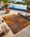 Urban Terrace Collection Area Rug -  Veranda Rectangle Rust Red  lifestyle 15