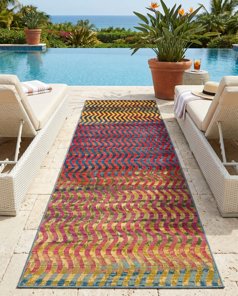 Urban Terrace Collection Area Rug -  Walkway Runner Multi  lifestyle 68
