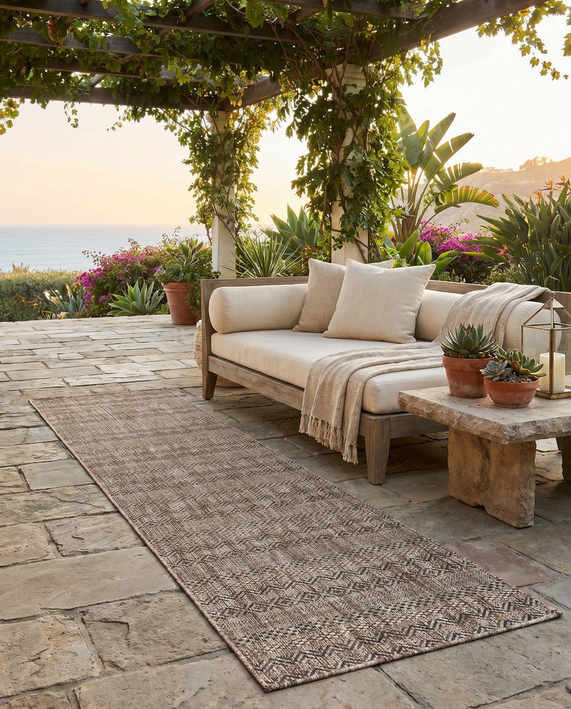 Seaside Stripes Collection Area Rug -  Boardwalk (Natural) Runner Natural  lifestyle 69
