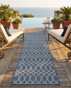 Savannah Pergola Collection Area Rug -  Pavilion (Blue) Runner Blue  lifestyle 49