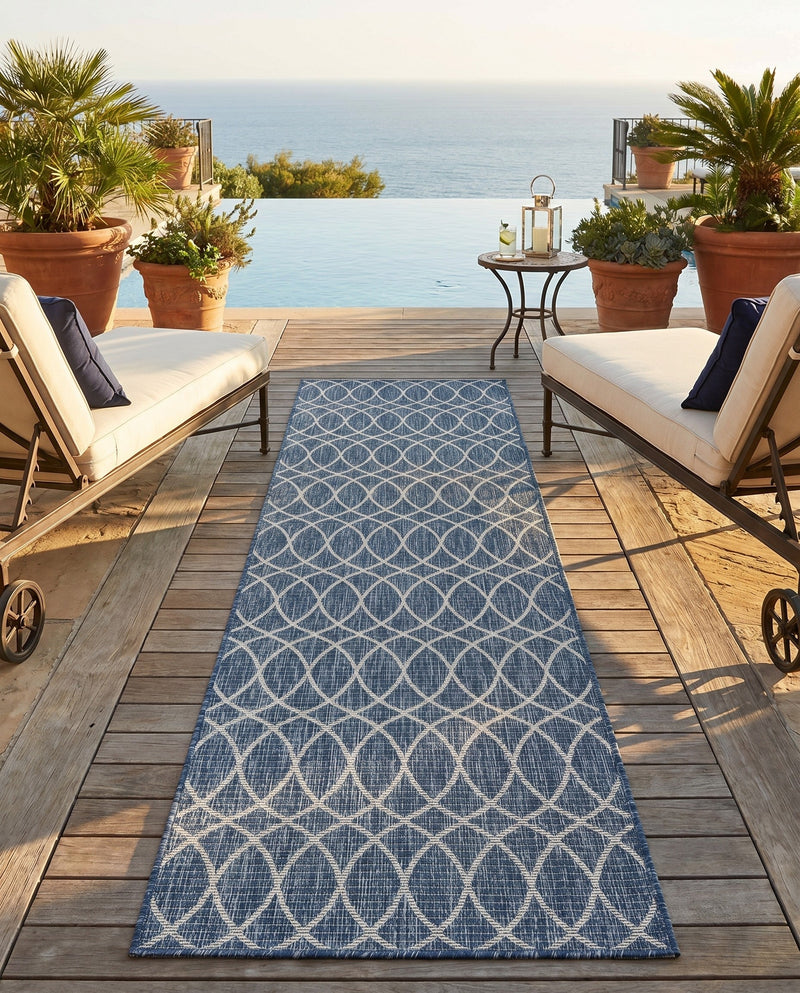 Savannah Pergola Collection Area Rug -  Pavilion (Blue) Runner Blue  lifestyle 49