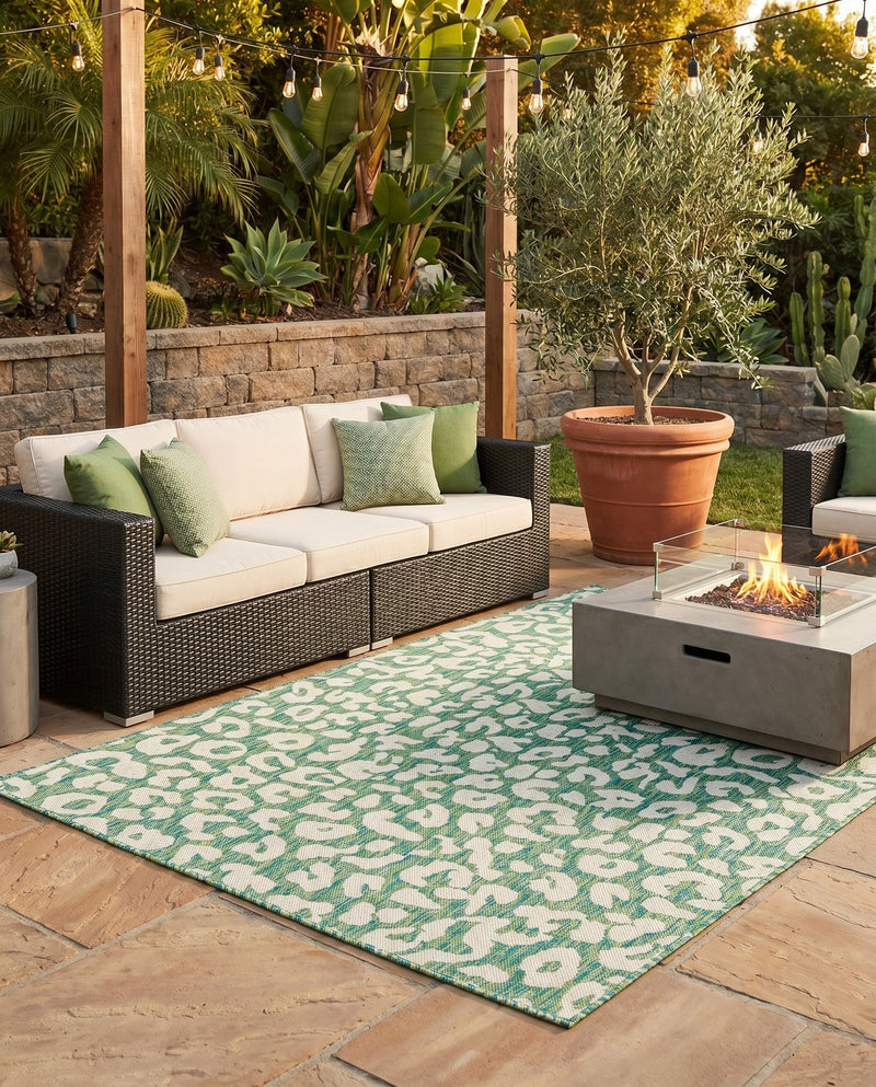 Savannah Escape Collection Area Rug -  Amazon (Green Blue) Rectangle Green Blue  lifestyle 21
