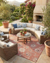Seaside Blooms Collection Area Rug - Seychelles Rectangle Terracotta  lifestyle 10