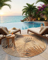 Seaside Blooms Collection Area Rug -  Avalon Round Multi  lifestyle 45