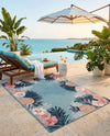 Seaside Blooms Collection Area Rug - Haven Rectangle Blue  lifestyle 19