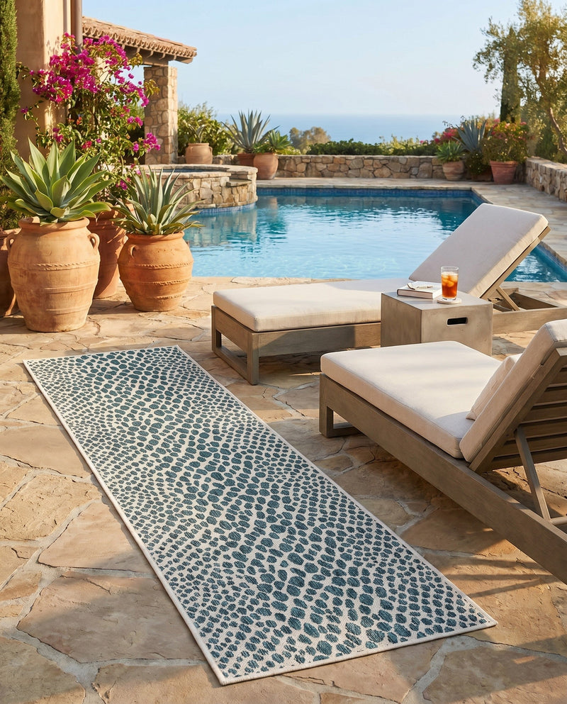 Urban Oasis Rugs Collection Area Rug -  Terrace (Teal) Runner Teal  lifestyle 75