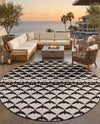 Urban Terrace Collection Area Rug -  Gramercy Round Black and White  lifestyle 25