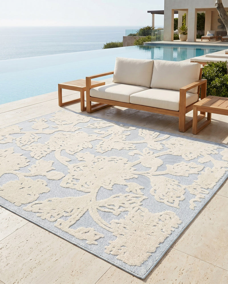 Bahama Breeze Outdoor Collection Area Rug -  Eleuthera Rectangle Gray  lifestyle 29
