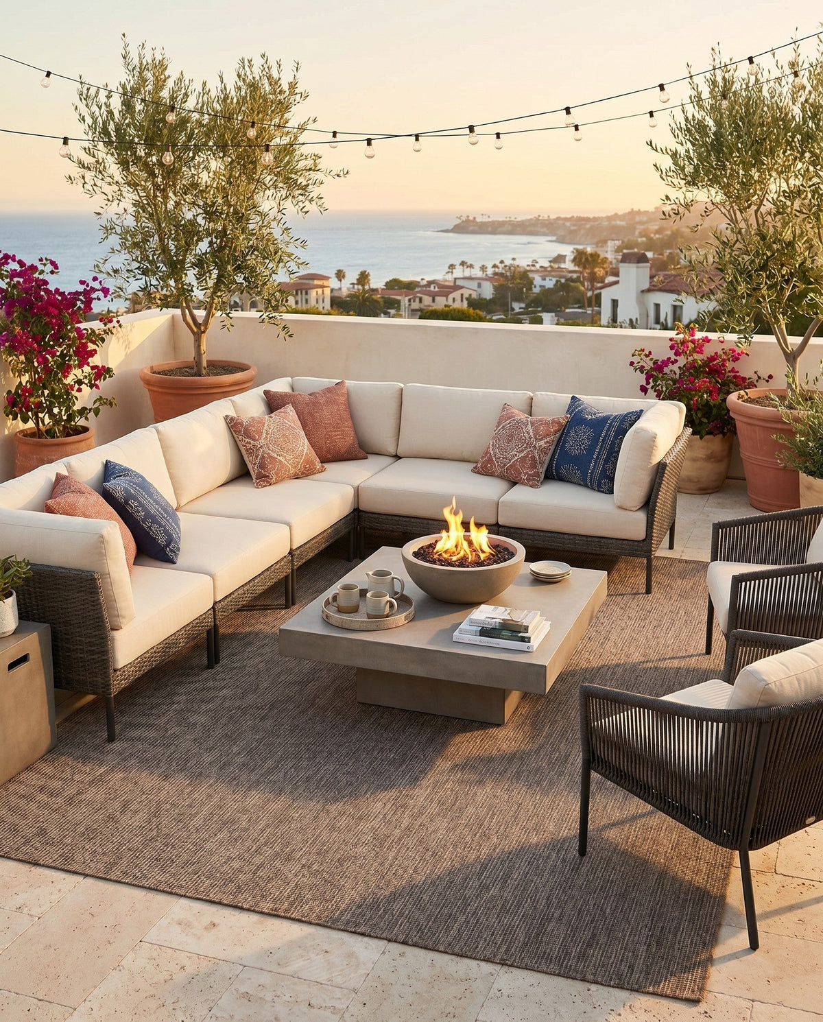Seaside Serenity Collection Area Rug - Veranda (Light Brown) Rectangle Light Brown  lifestyle 9
