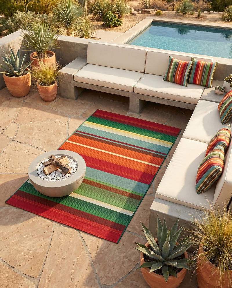 Urban Terrace Collection Area Rug -  Canopy Rectangle Multi  lifestyle 33