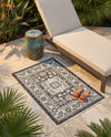 Tribal Terrace Treasures Collection Area Rug -  Incan Isle (Charcoal Gray) Rectangle Charcoal Gray  lifestyle 20