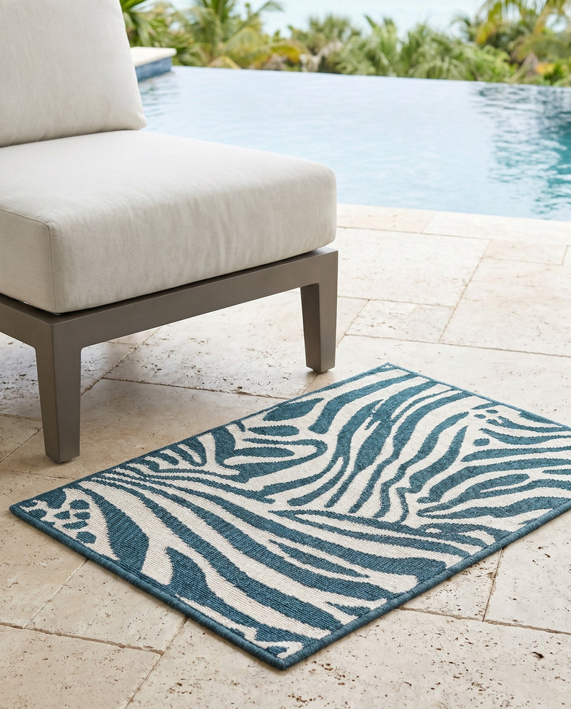 Savannah Escape Collection Area Rug -  Masai Rectangle Navy Blue and Ivory  lifestyle 32