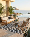 Seaside Stripes Collection Area Rug - Cabana (Charcoal) Rectangle Charcoal  lifestyle 14