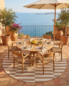 Seaside Stripes Collection Area Rug - Cabana (Taupe) Round Taupe  lifestyle 44