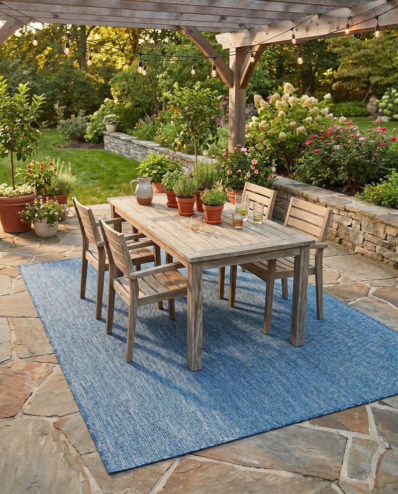 Seaside Serenity Collection Area Rug - Veranda (Blue) Rectangle Blue  lifestyle 29