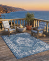 Patio Heritage Collection Area Rug -  Augusta (Blue) Rectangle Blue  lifestyle 25