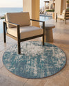 Seaside Haven Rugs Collection Area Rug -  Schooner Round Blue  lifestyle 48