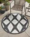 Urban Terrace Collection Area Rug -  Hudson Round Black and White  lifestyle 54