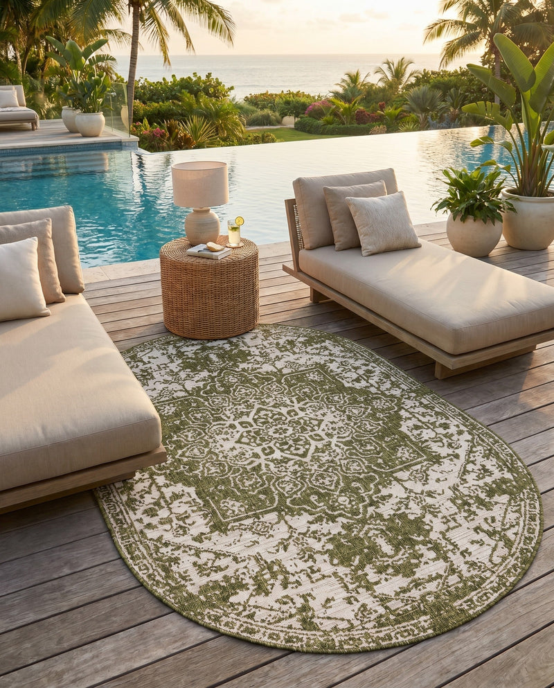 Urban Oasis Rugs Collection Area Rug -  Penthouse (Green) Oval Green  lifestyle 70