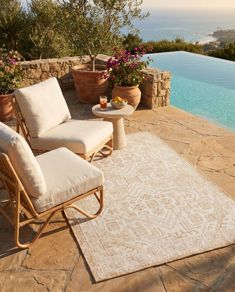 Tribal Terrace Treasures Collection Area Rug - Mayan Marina (Natural) Rectangle Natural  lifestyle 29