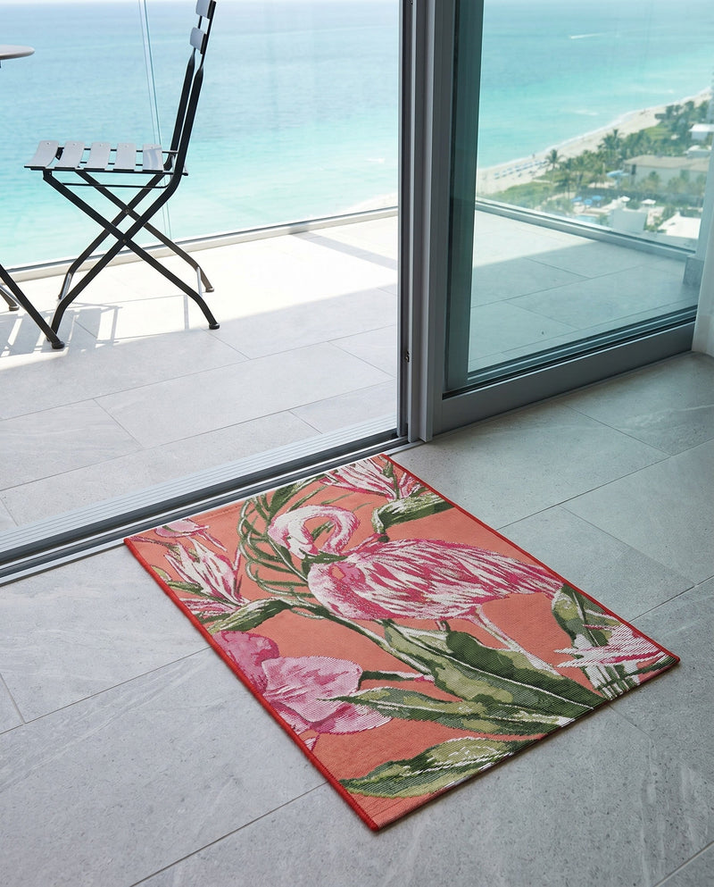 Seaside Blooms Collection Area Rug -  Kyoto Rectangle Coral  lifestyle 21