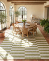 Seaside Stripes Collection Area Rug - Cabana (Green) Rectangle Green  lifestyle 17