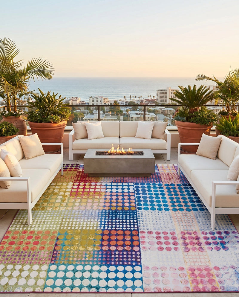 Urban Terrace Collection Area Rug -  Atrium Square Multi  lifestyle 63