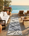 Urban Terrace Collection Area Rug -  Bowery Runner Black and White  lifestyle 34