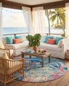 Seaside Haven Rugs Collection Area Rug - Marina Round Multi  lifestyle 41