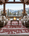Garden Festivity Collection Area Rug - Evergreen Rectangle Red  lifestyle 33